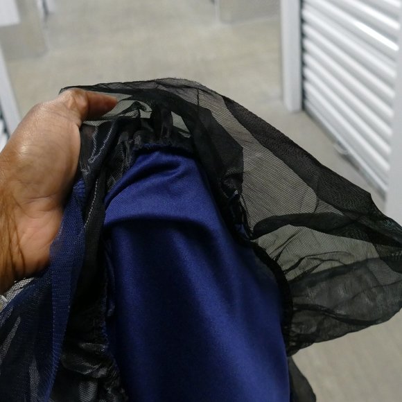 Navy Blue Spaghetti Strap Mini Zip Halter Dress - Picture 7 of 7